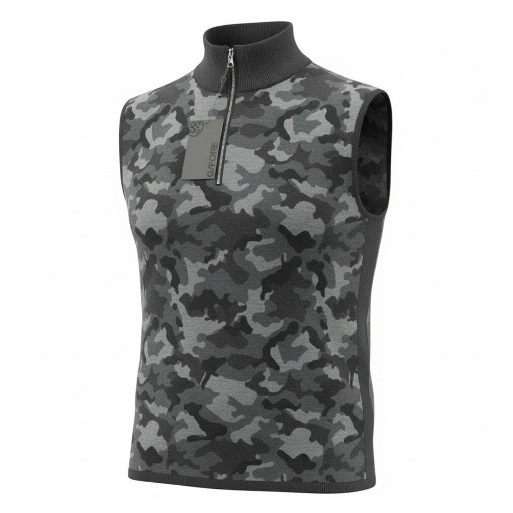 G/Fore G4 Camo Men's Merino Golf Vest GMS000008 1/4 Zip Size Medium Wool